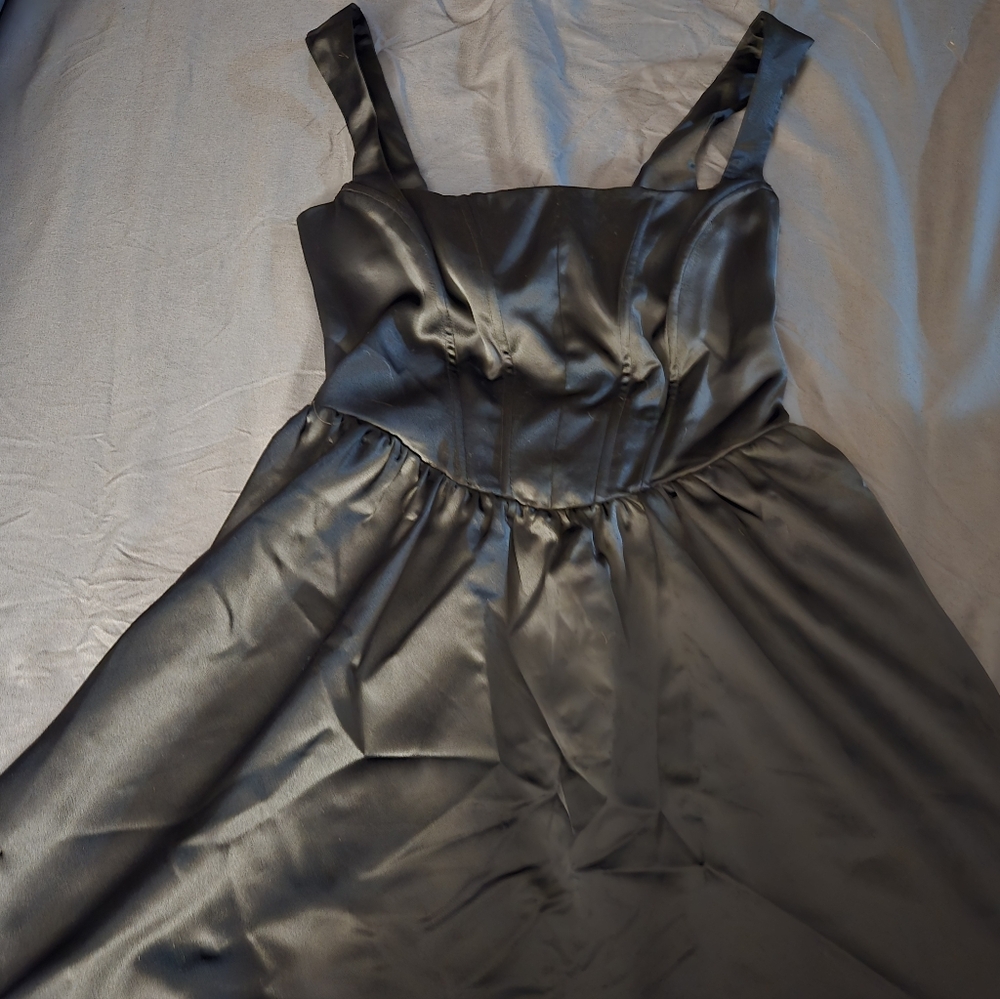 Elegant Black Satin Dress
